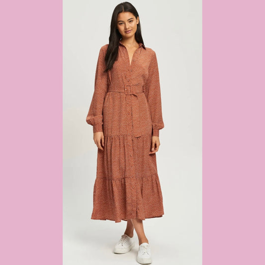 Isabella Dress - Rust Speckle