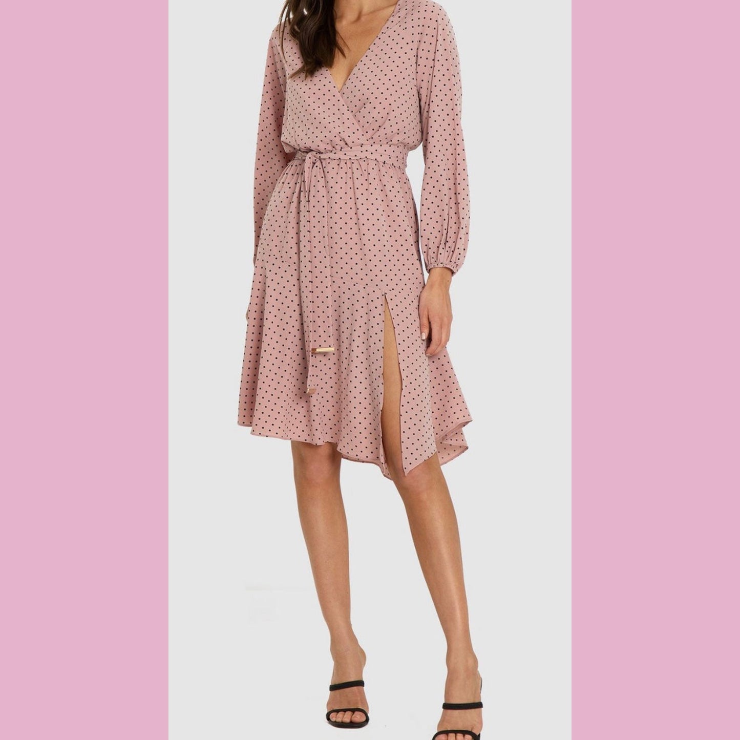 Camilla Midi Dress - Dusty Pink Spot