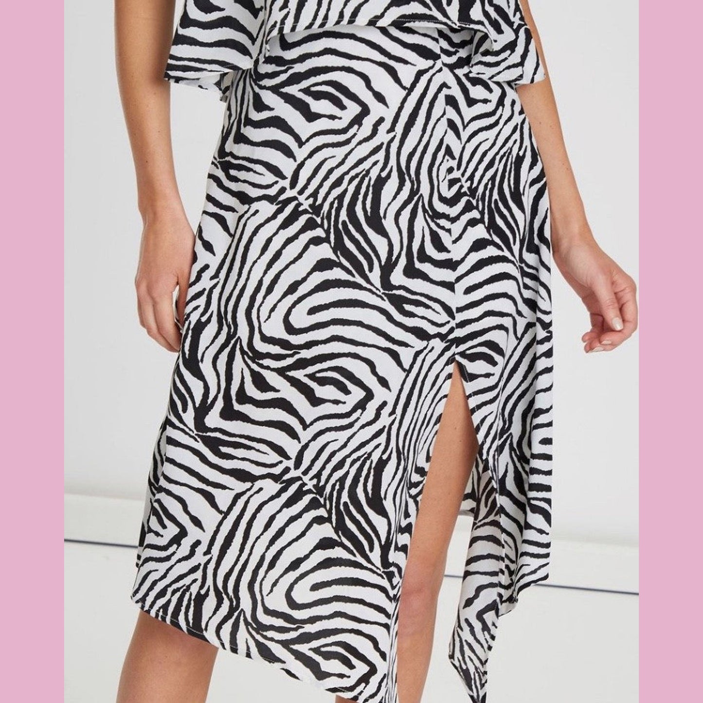 Audrey Midi Dress - Zebra Print