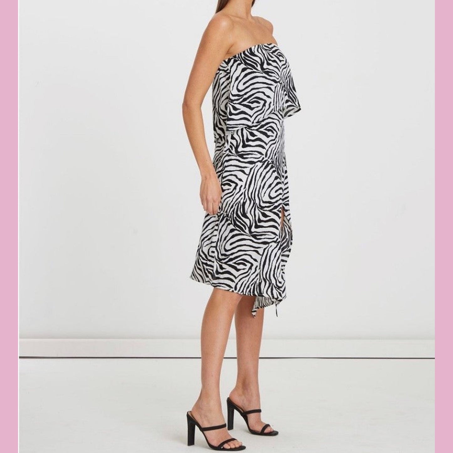 Audrey Midi Dress - Zebra Print