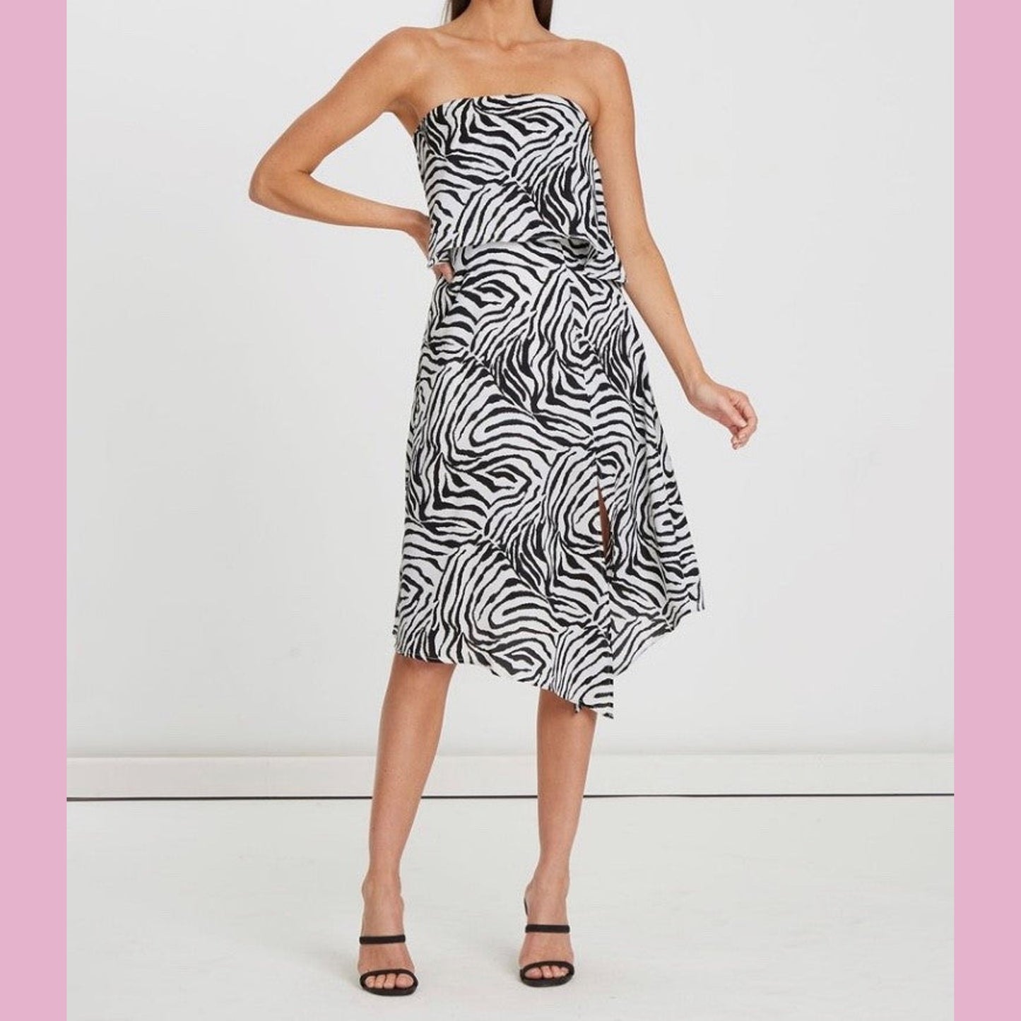 Audrey Midi Dress - Zebra Print