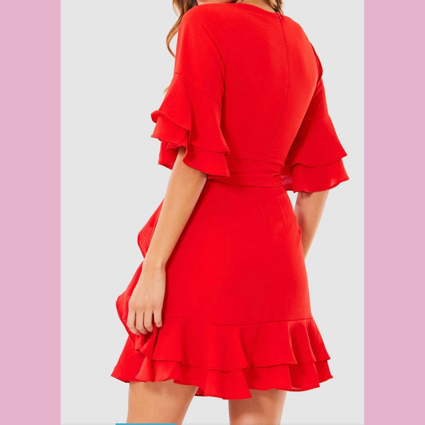 Cecilia Ruffle Dress - Poppy Red
